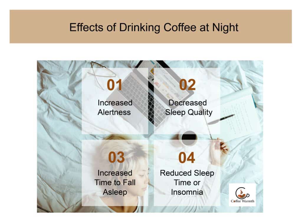 Outcomes of drinking coffee at night