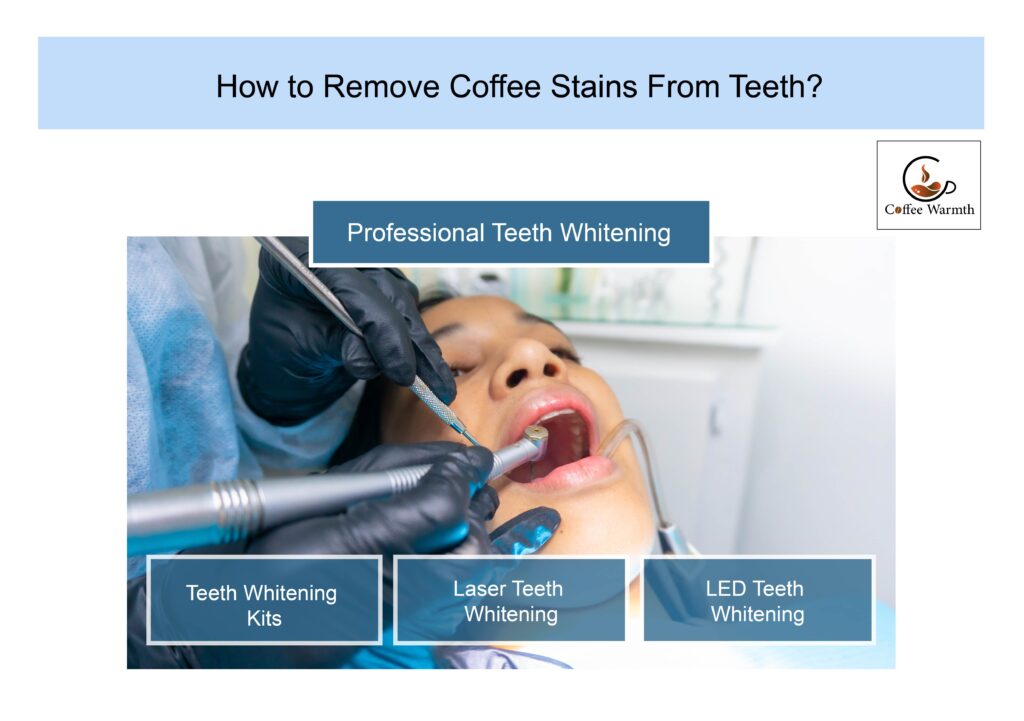 Professional teeth whitening procedures to remove coffee stains