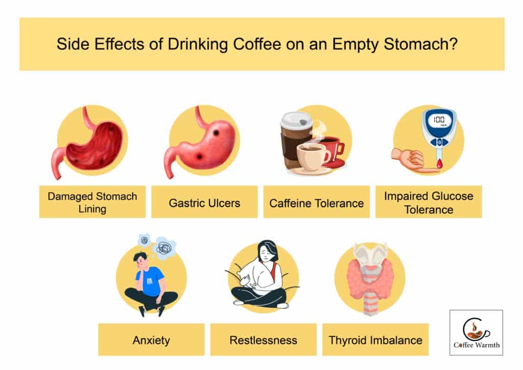 Risks of drinking coffee on an empty stomach