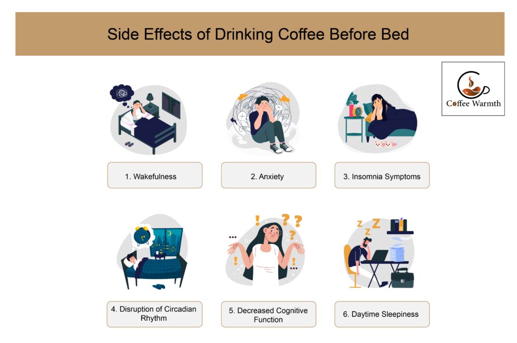 Downsides of drinking coffee before bed